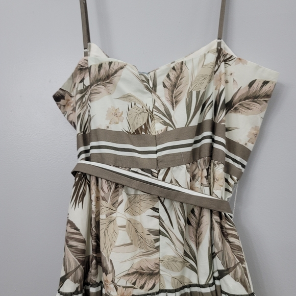 Antonio Melani Marlee Tropical Print Square Neck Tie Waist Tiered Dress - Picture 8 of 12